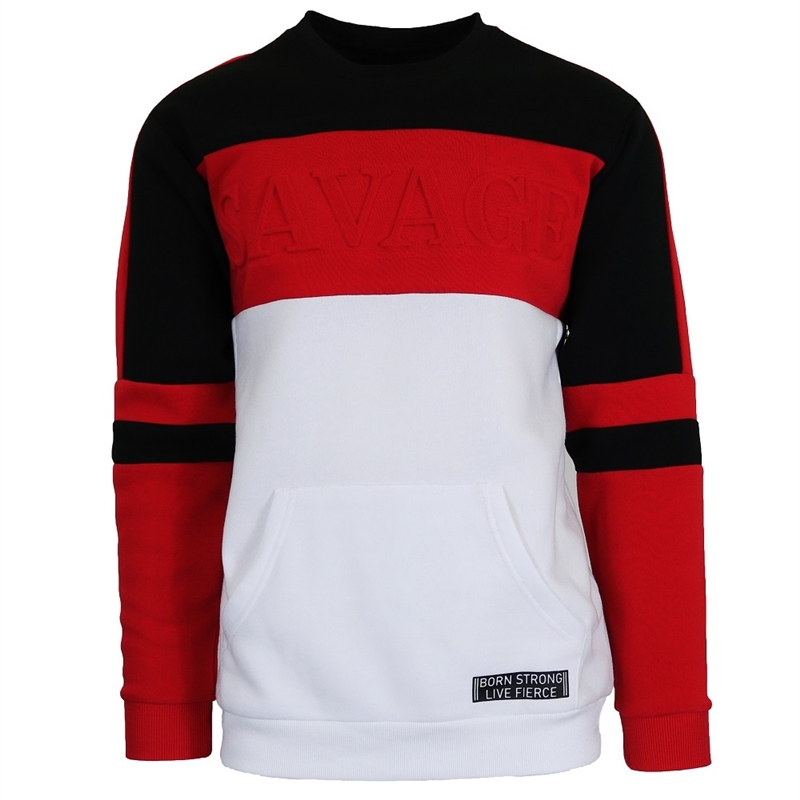 Wholesale Men s Savage Crewneck Sweatshirt Black Red White