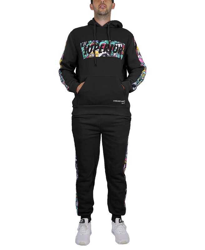 Wholesale Hoodie Jogger Set Superior in Black 12 Pieces