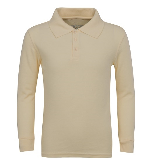Wholesale Adult Size long Sleeve Pique Polo Shirt School Uniform in Heather  Grey. High School Uniform
