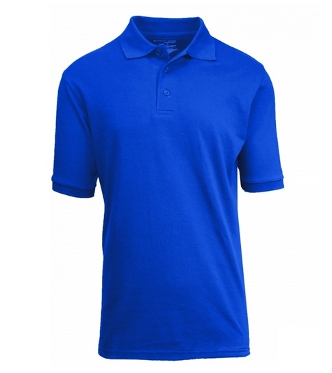 36 Pieces Adult Short Sleeve School Uniform Pique Polo SHIRT in Royal Blue