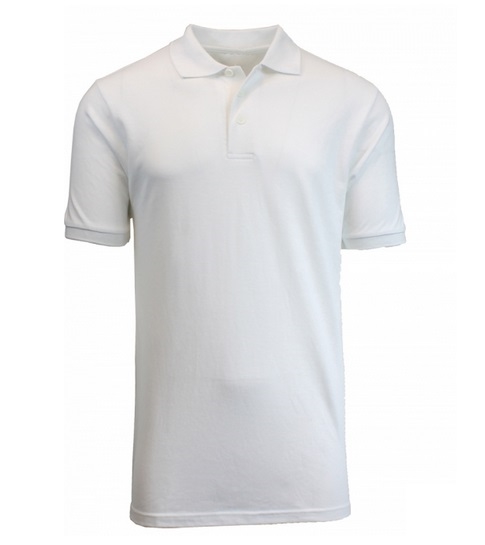 36 Pieces Adult Short Sleeve School Uniform Pique Polo SHIRT in White