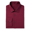 Wholesale Men's Long Sleeve Stretch Dress Shirt in Burgundy By Size