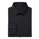 Wholesale Men's Long Sleeve Stretch Dress Shirt in Black By Size