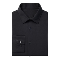 Wholesale Men's Long Sleeve Stretch Dress Shirt in Black By Size