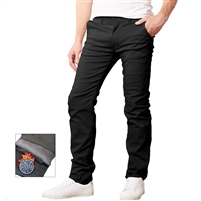 Men's Fleece Lined Stretch Chino Pants in Black