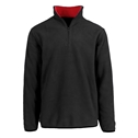 Wholesale Adult Size Polar Fleece Quarter Zip Sweater in Black