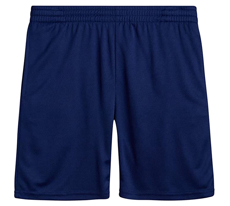 Wholesale Boys Athletic Gym Mesh Shorts in Navy Blue