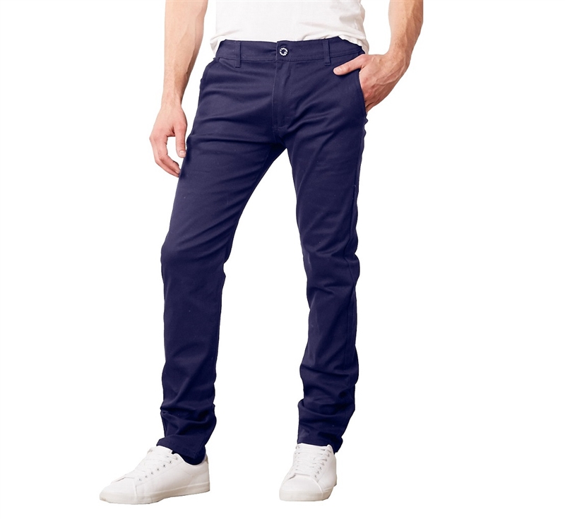Navy Blue Slim Fit Pants for Men by GentWith.com | Worldwide Shipping