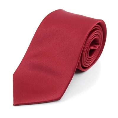 Wholesale Boy's Solid Neck Tie in Burgundy - 36 Pieces