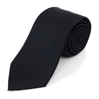 Wholesale Boy's Solid Neck Tie in Black - 36 Pieces