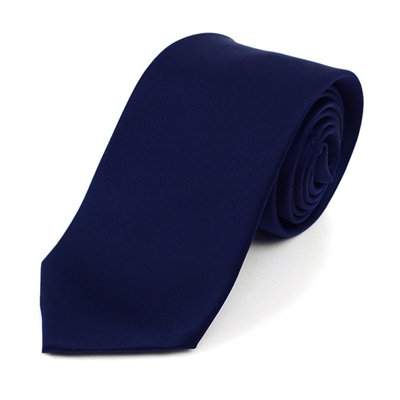 Wholesale Boy's Solid Neck Tie in Navy Blue - 36 Pieces