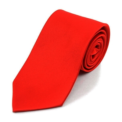 Wholesale Boy's Solid Neck Tie in Red - 36 Pieces