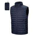 Men's Full Zip Puffer Vest with Pouch in Navy