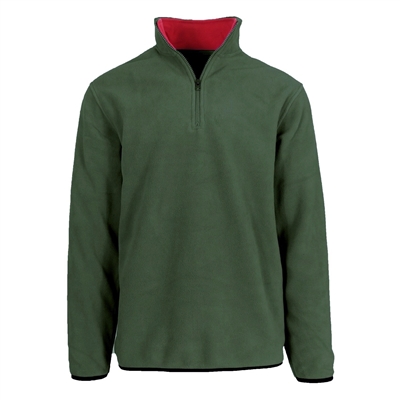 Wholesale Adult Size Polar Fleece Quarter Zip Sweater in Hunter Green