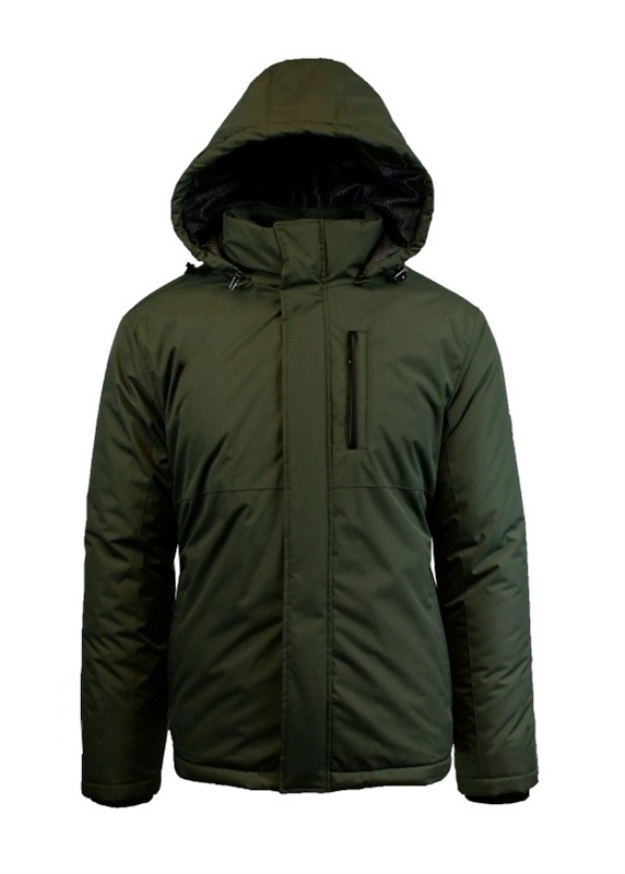 Olive green jacket with grey hood hotsell