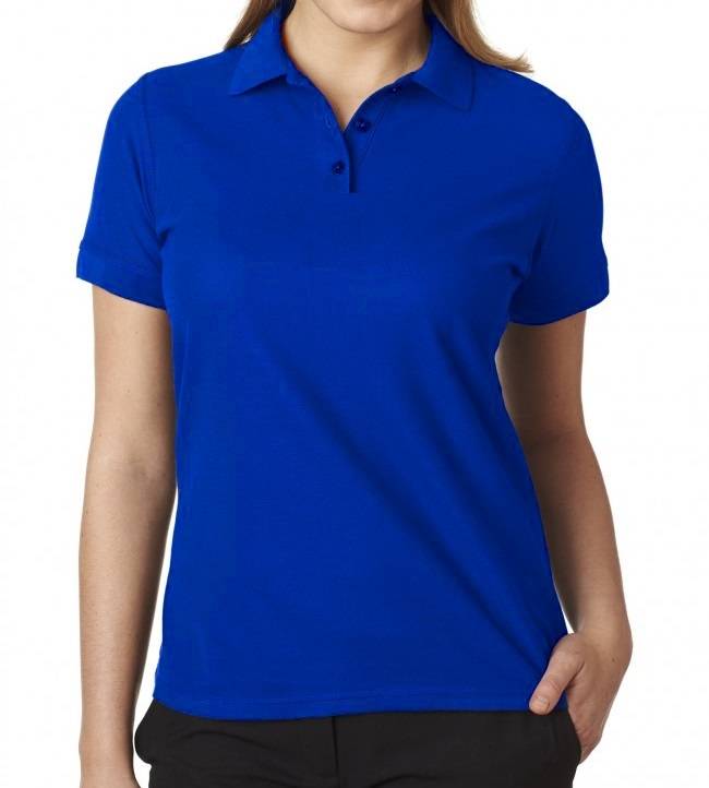 Wholesale Junior Short Sleeve 3 Button Jersey Polo Shirt in Royal Blue