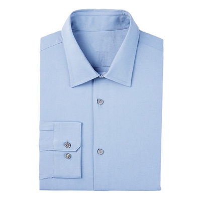 Wholesale Men's Long Sleeve Stretch Dress Shirt in Light Blue By Size