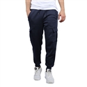 Wholesale Men's Fleece Cargo Jogger Sweatpants - Navy