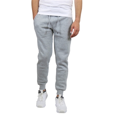 Wholesale Men's Fleece Jogger Sweatpants - Grey by size