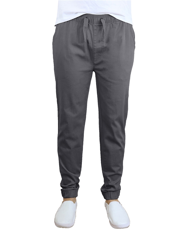 Wholesale Men's Drawstring Stretch Jogger Pants Grey School Uniforms