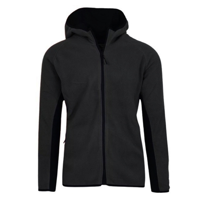 Men's Full Zip Polar Fleece Hoodie in Black - 24 Pack