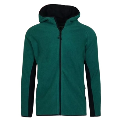 Men's Full Zip Polar Fleece Hoodie in Green - 24 Pack