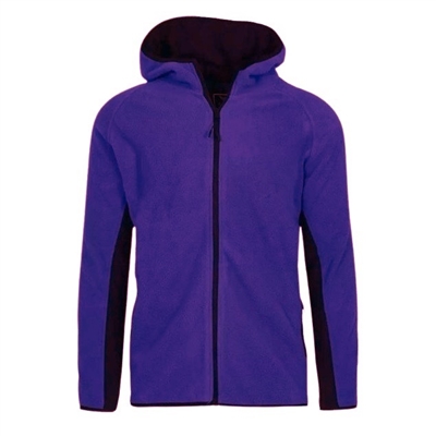 Men's Full Zip Polar Fleece Hoodie in Purple - 24 Pack