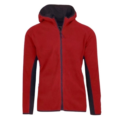 Men's Full Zip Polar Fleece Hoodie in Red - 24 Pack