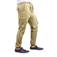 Wholesale Men's Super Stretch Cargo Jogger Pants Khaki