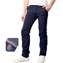 Men's Fleece Lined Stretch Chino Pants in Navy