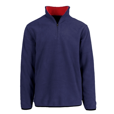 Wholesale Adult Size Polar Fleece Quarter Zip Sweater in Navy