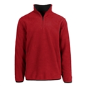 Wholesale Adult Size Polar Fleece Quarter Zip Sweater in Red