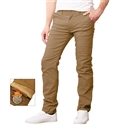 Men's Fleece Lined Stretch Chino Pants in Timber