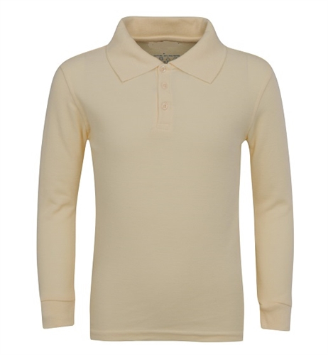 Wholesale Boys Long Sleeve School Uniform Polo Shirt in Khaki ...