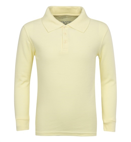Wholesale Boys Long Sleeve School Uniform Polo Shirt in Yellow ...