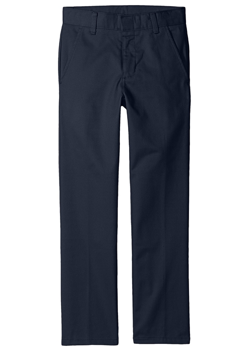 Wholesale Boys School Uniform Slim Fit Flat Front Pants with Double Knee in  Navy