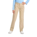 Wholesale Girl's School Uniform Stretch Straight Pants in Khaki   by Size