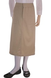 Wholesale Girl's School Uniform Long Skirt in Khaki