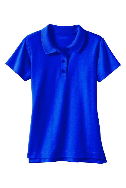 Wholesale Junior Short Sleeve 5 Button Jersey Knit Polo Shirt in Royal Blue