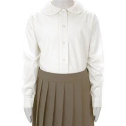 White uniform blouses peter pan collar dress
