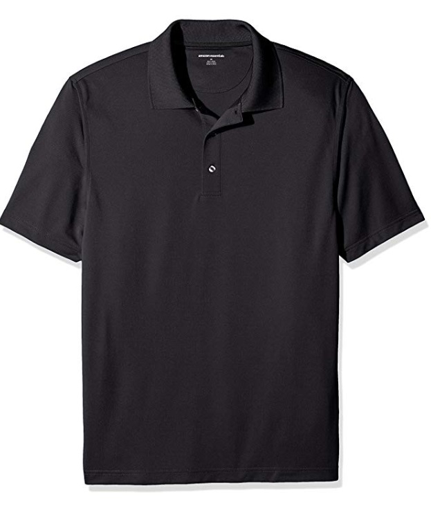 Wholesale Mens Dri Fit Performance Short Sleeve Polo Shirt in Black