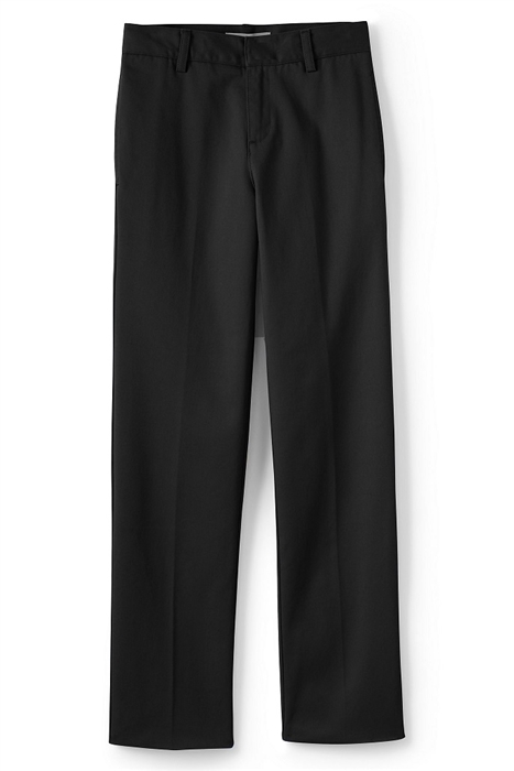 Young Men's School Uniform Twill Flat Front Pants in Black