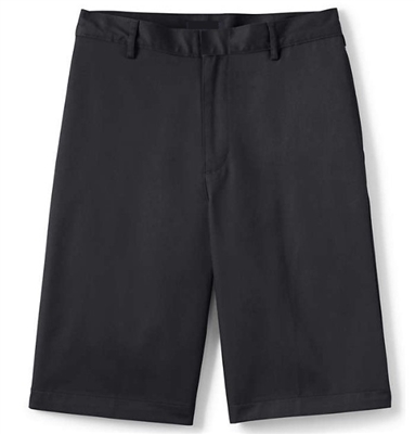 wholesale mens Flat Front school shorts black by size