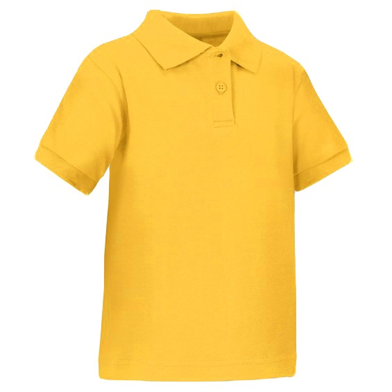 36 Pieces Toddler Short Sleeve School Uniform Polo SHIRT in Gold