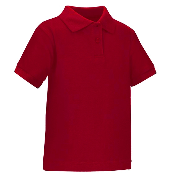 36 Pieces Toddler Short Sleeve School UNIFORM Polo Shirt in Red